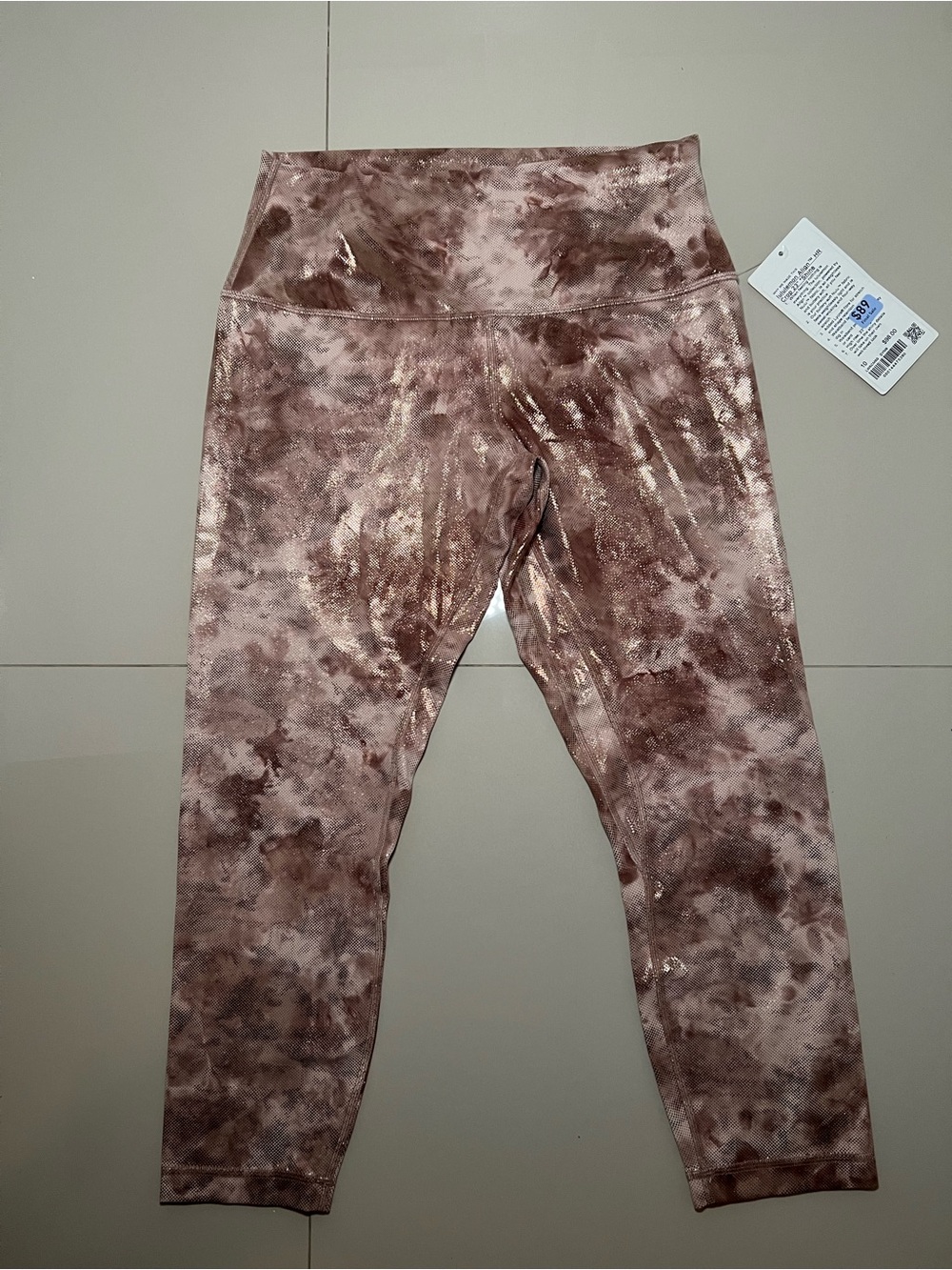 lululemon athletica Align HR Crop 23’ Shine Tie-Dye Capri Leggings - Pink Mauve